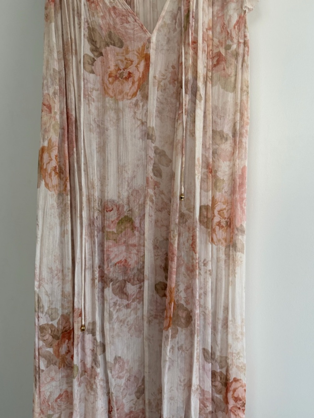 Zimmermann Blush Pink Floral Pleated Maxi Dress - Picture 4 of 7